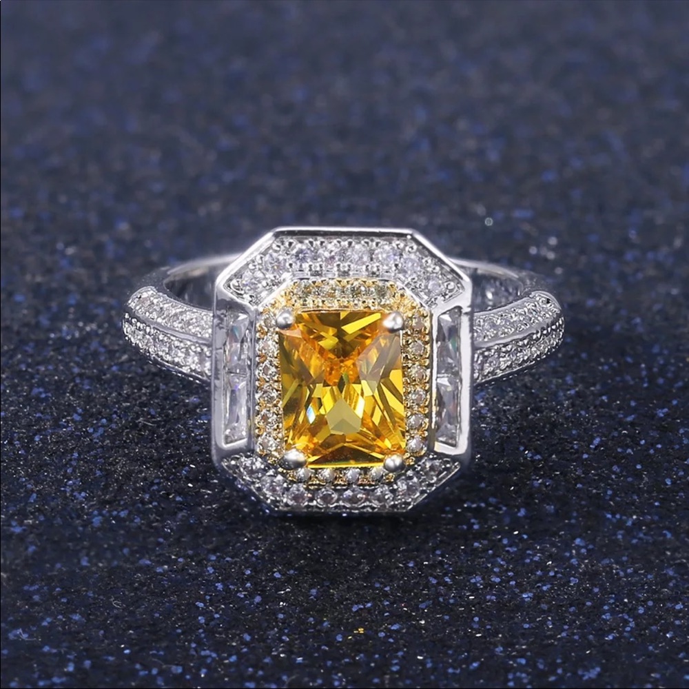New Birthstone 925 Silver Citrine Beautiful Ring - Picture 5 of 6